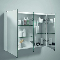 Зеркальный шкаф Burgbad Eqio 120 см, петли слева, белый глянец