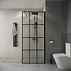 Душевая перегородка Niagara Eco NG-552-70BLACK 70x190 стекло с рисунком клетка, черный