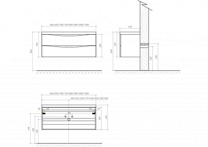 Тумба с раковиной BelBagno Marino 60 Rovere Bianco