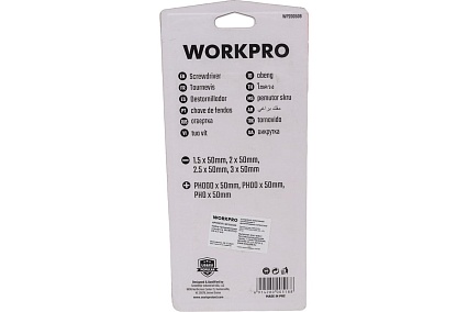 Набор прецизионных отверток WORKPRO CR-V, крест+шлиц, 7 шт. WP200509