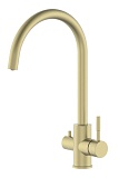 Смеситель для кухни Oliveeka OL-458022-BG с подкл. к фильтру, золото матовое