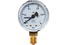 Манометр газовый 1.0 МПа, 50 мм, М12x1.5, поверенный Krass 2190103PV