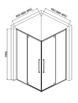 Душевой уголок AQUAme AQM7102 90x90 прозрачный, хром