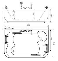 Акриловая ванна Gemy G9085 B 180x116 с г/м, левая