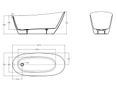 Акриловая ванна AQUAme AQM3503GW 167x75 см белый глянец