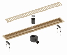 Трап для душа Timo Drain System 700 DS230107/17 70 см, вставка Lines, матовое золото