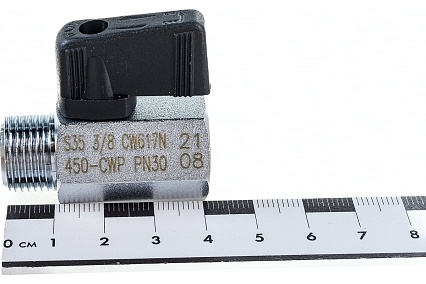 Шаровой кран RUB 3/8" DN8 PN30, ВР-НР, NAPOLI (S.35), флажок S35CM0