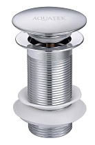 Донный клапан Aquatek AQ6000CR без перелива, Click-clack, хром