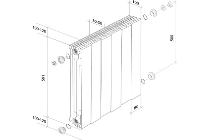 Радиатор Royal Thermo PianoForte 500/Bianco Traffico - 6 секц. НС-1176326