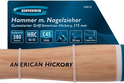 Молоток-гвоздодер Gross 380 г, угол 75, магнит, обрезиненная рукоятка american hickory 10413