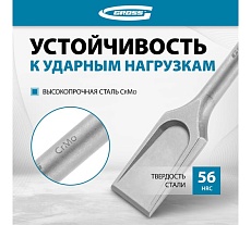 Зубило лопаточное Gross 40 х 250мм, CrMo, SDS PLUS 703140