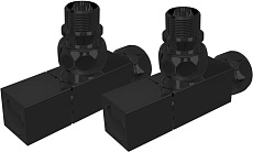 Комплект фитингов Aquatek AQ 2020BL вентиль квадратный, черный
