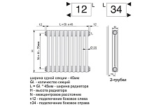 Трубчатый радиатор Arbonia 2057/20 № 12 RAL9016 3/4