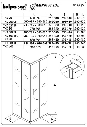 Душевой уголок Kolpa-San Q Line TKK 70x70