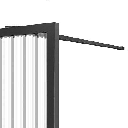 Душевая перегородка Vincea Волк-Ин (Walk-In) VSW-1HP110FLGM 110x200 вороненая сталь, рифленое