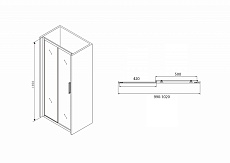 Душевая дверь Abber Schwarzer Diamant 100x195 AG30100BH, профиль черный