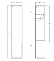 Шкаф пенал BelBagno Kraft 33 см R с одной дверцей, Rovere Nebrasca Nature, KRAFT-1600-1A-SC-RNN-R