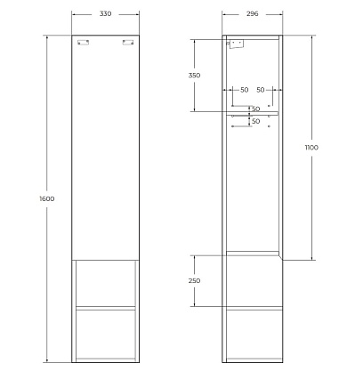 Шкаф пенал BelBagno Kraft 33 см R с одной дверцей, Rovere Nebrasca Nature, KRAFT-1600-1A-SC-RNN-R