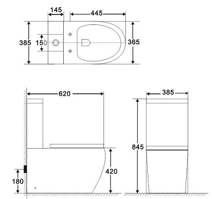 Чаша для унитаза BelBagno Amanda BB051CPR безободковая