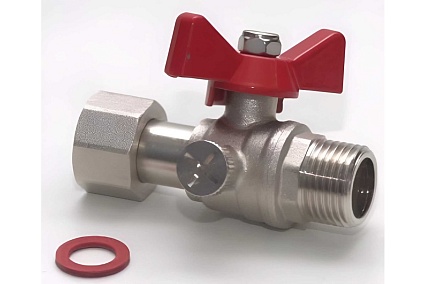 Шаровой кран для подключения манометра MVI 1/2"hрx1/4"bр BV.650.0403