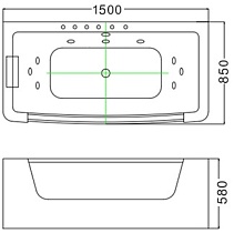 Акриловая ванна WeltWasser WW HB Bullen 150x85 WT с г/м