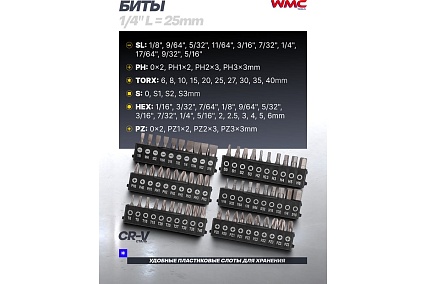 Набор отверток и бит 100пр. WMC TOOLS WMC-10100(51782)