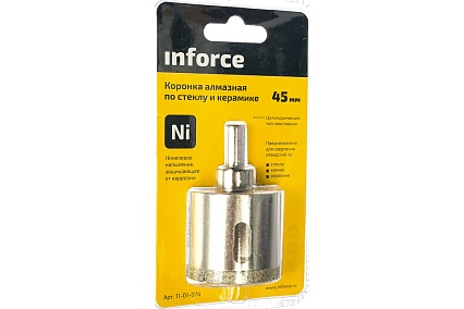 Коронка алмазная по стеклу и керамике (45 мм; 30 мм) Inforce 11-01-074