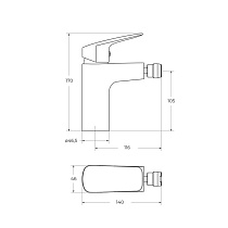 Смеситель для биде BelBagno Due DUE-BD-CRM-W0 хром