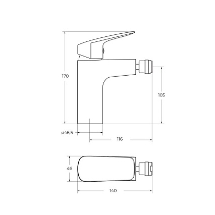 Смеситель для биде BelBagno Due DUE-BD-CRM-W0 хром