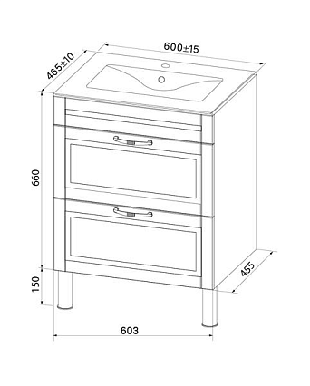 Тумба с раковиной Iddis Oxford 60 см OXF60W0i95K, белый