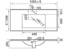 Раковина CeramaLux NYJ 9010Е 101 см