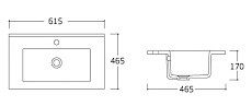 Раковина Vincea VBS-13960 61.5 см, белый