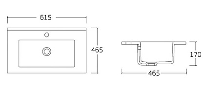 Раковина Vincea VBS-13960 61.5 см, белый