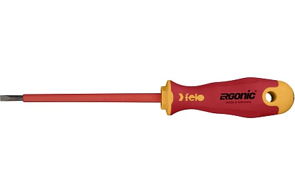 Диэлектрическая отвертка Felo Ergonic 4,5х1,0х125 плоская шлицевая 41304590
