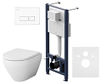 Подвесной унитаз Am.Pm Spirit V2.0 IS47001.701700 с сиденьем микролифт, инсталляцией и белой клавишей