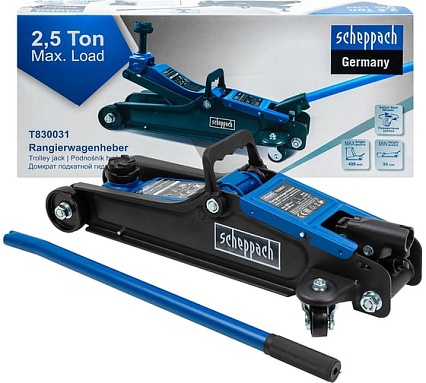 Домкрат подкатной гидравлический Scheppach 2.5т h min 90мм, h max 400мм Sch-T830031(58996)