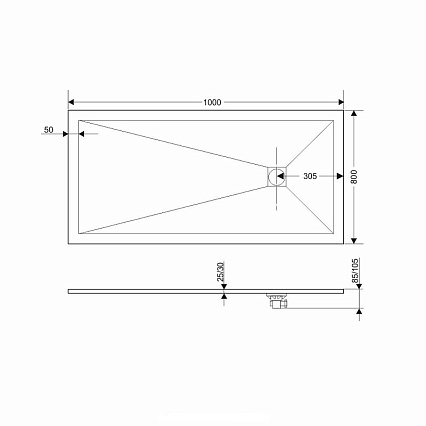 Поддон для душа Grossman Strong GR-S280100Q 100x80 графит