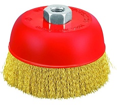 Кордщетка чашечная P.I.T. 150x0,3мм, латунированная витая проволока, резьба M14 APLS12-M150