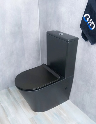 Унитаз-компакт Gid Tr2179BM безободковый, черный матовый