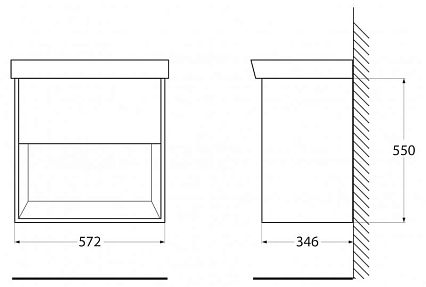 Мебель для ванной BelBagno Neon 60 см, 1 ящик, Rovere Scuro