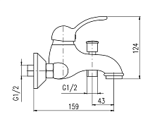 Смеситель для ванны Rav Slezak Labe L054.5BC белый, хром