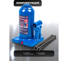 Бутылочный домкрат Forsage 10т с клапаном, h min-200мм, h max-385мм F-T91004 DS(51447)