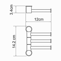 Полотенцедержатель WasserKRAFT K-1053 тройной