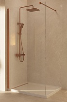 Душевая перегородка Vincea Волк-Ин (Walk-In) VSW-1H110CLBC 110x200 брашированная медь, прозрачное