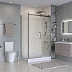 Душевой уголок BelBagno MARINO-2-AH-1-130/100-C-GM 130x100 прозрачный, оружейная сталь