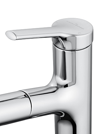 Смеситель для раковины Wonzon&Woghand WW-A40862-CR выдвижной излив, хром