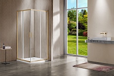 Душевой уголок Vincea Garda VSS-1G900CLG 90x90 брашированное золото, прозрачный