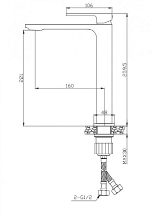 Смеситель для раковины BelBagno Luce LUC-LMC