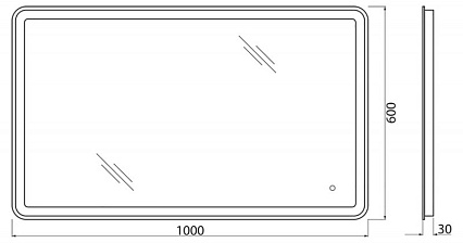 Зеркало BelBagno SPC-MAR-1000-600-LED-TCH-WARM 100x60 см антипар