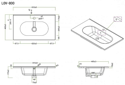 Тумба с раковиной BelBagno Kraft 80 см